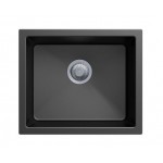 Carysil Black Single Bowl Granite Kitchen/Laundry Sink Top/Flush/Under Mount 533 x 457 x 205mm